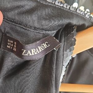 Zara Basic Black Sequin Embellished Skirt